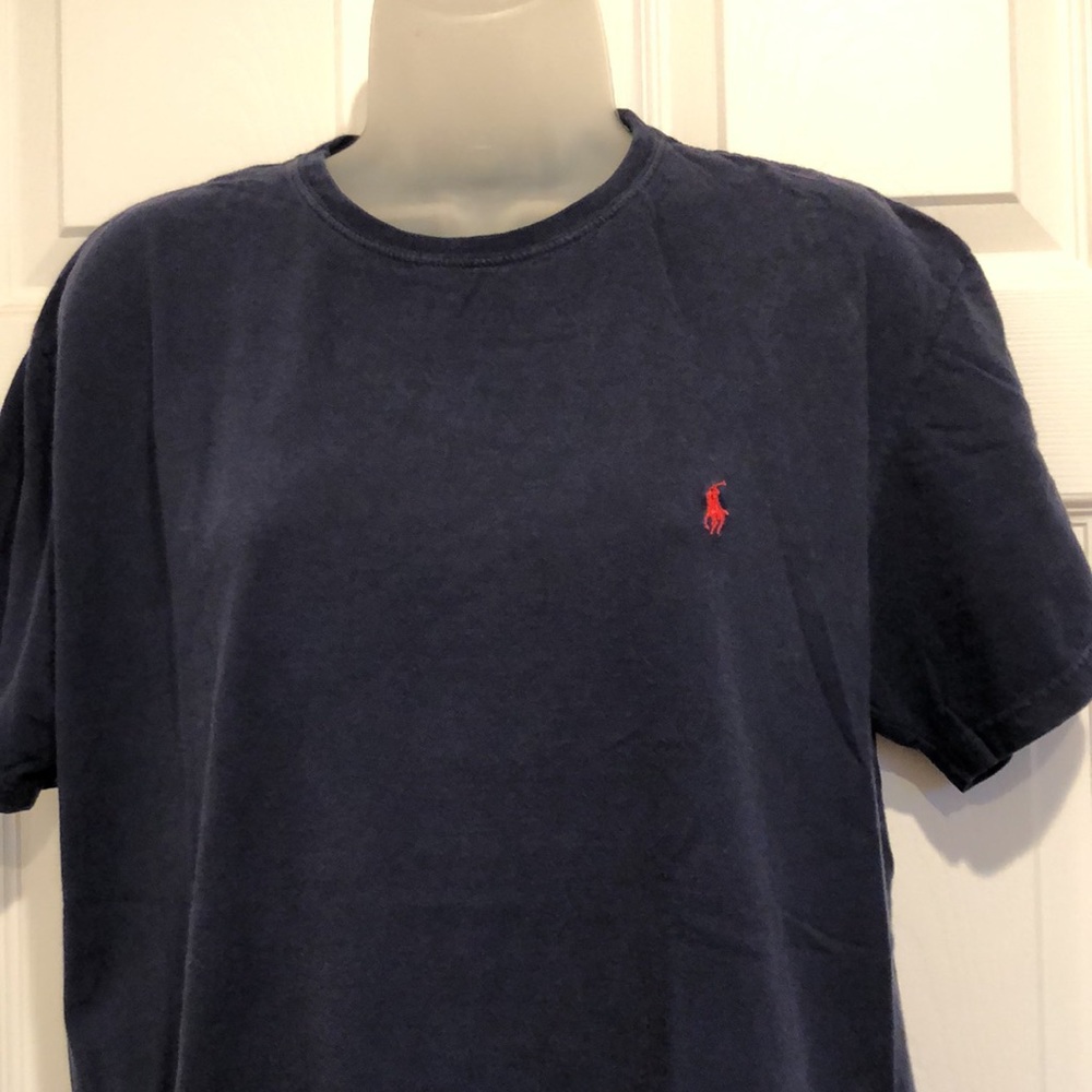 Polo T Shirt Navy Blue With Red Horse Mens Size S